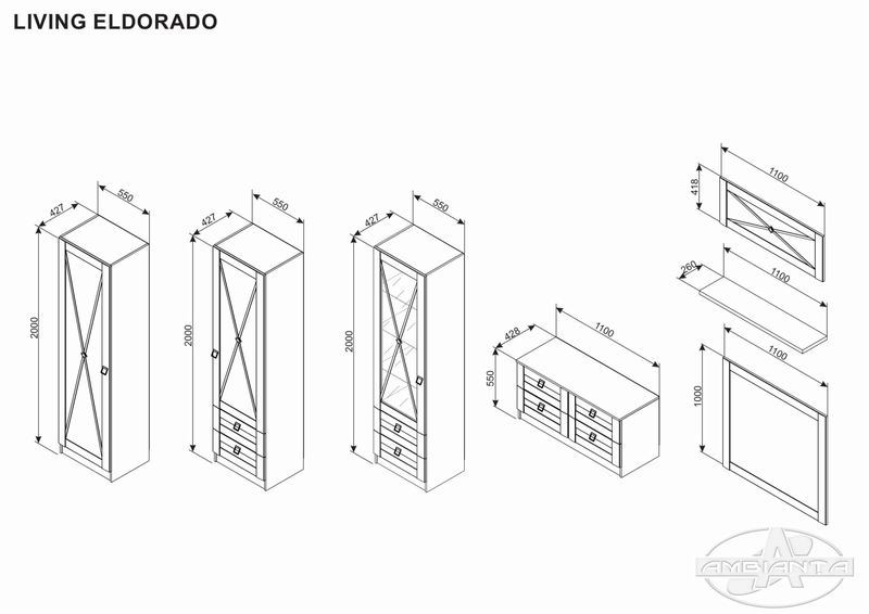 Living (perete / stenca) modular Eldorado Cremona